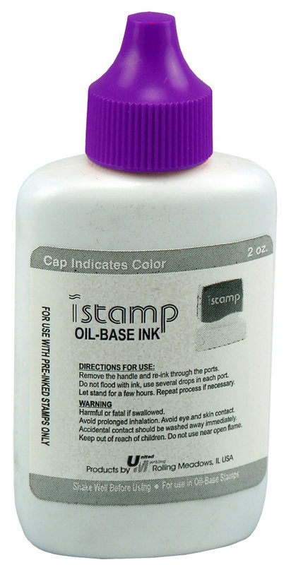 Ink for Pre-Inked Stamps, Purple, 2oz.