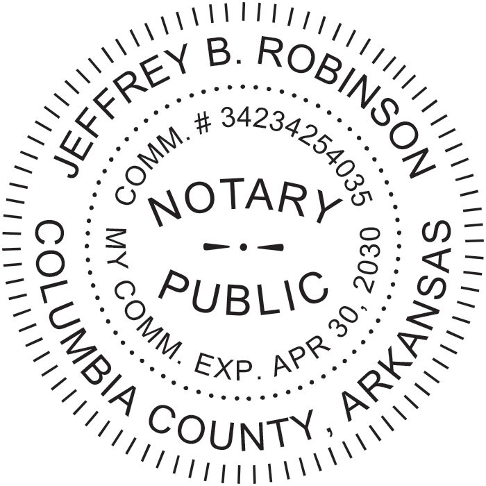 Notary Stamp for Arkansas State - Round