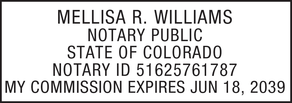 Notary Stamp for Colorado State