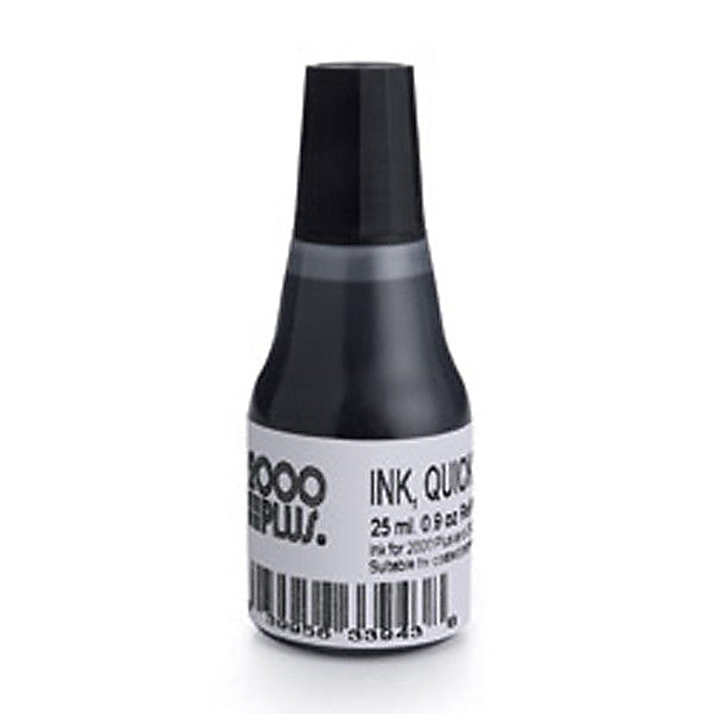 Premium Quick Dry Ink for Cosco HD Multi-Surface Stamps - 25ml, Black Ink