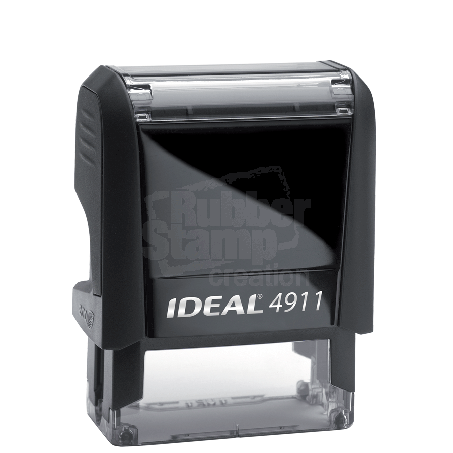 BALANCE DUE text on an IDEAL 4911 Self-inking Rubber Stamp with RED INK 