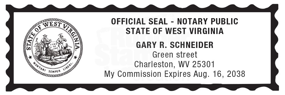 West Virginia Notary Public Stamp, Business Name