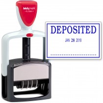 2000 PLUS Heavy Duty Style 2-Color Date Stamp with DEPOSITED self inking stamp - Blue Ink