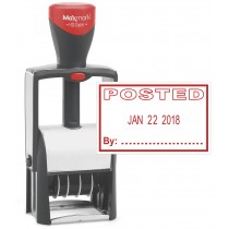 Heavy Duty Date Stamp with "POSTED" Self Inking Stamp - RED Ink
