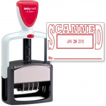 2000 PLUS Heavy Duty Style 2-Color Date Stamp with SCANNED self inking stamp - Red Ink