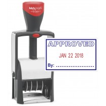 Heavy Duty Date Stamp with "APPROVED" Self Inking Stamp - 2 Color Blue/Red Ink