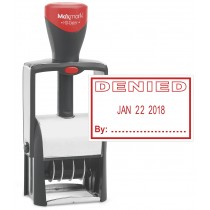 Heavy Duty Date Stamp with "DENIED" Self Inking Stamp - RED Ink