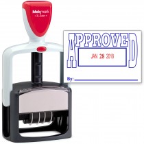 2000 PLUS Heavy Duty Style 2-Color Date Stamp with APPROVED self inking stamp - Blue/Red Ink