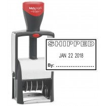 Heavy Duty Date Stamp with "SHIPPED" Self Inking Stamp - BLACK Ink