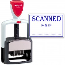 2000 PLUS Heavy Duty Style 2-Color Date Stamp with SCANNED self inking stamp - Blue Ink