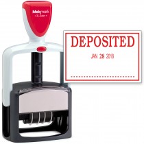 2000 PLUS Heavy Duty Style 2-Color Date Stamp with DEPOSITED self inking stamp - Red Ink
