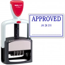 2000 PLUS Heavy Duty Style 2-Color Date Stamp with APPROVED self inking stamp - Blue Ink