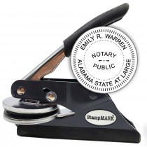 Notary Seal Round Embosser for Alabama State - Includes Gold Burst Seal Labels (42 count)