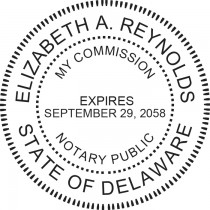 Notary Stamp for Delaware State - Round