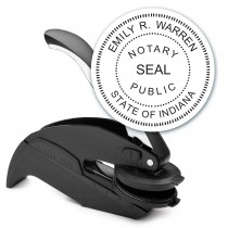 Notary Seal Round Embosser for Indiana State - Includes Gold Burst Seal Labels (42 count)