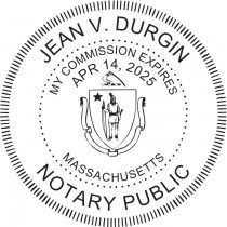 Notary Stamp for Massachusetts State - Round