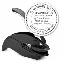 Notary Seal Round Embosser for Michigan State - Includes Gold Burst Seal Labels (42 count)	
