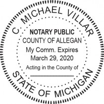 Notary Stamp for Michigan State - Round