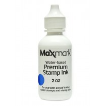 MaxMark Premium Refill Ink for self inking stamps and stamp pads, Blue Color - 2 oz.