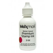 MaxMark Premium Refill Ink for self inking stamps and stamp pads, Crimson Red Color - 2 oz.
