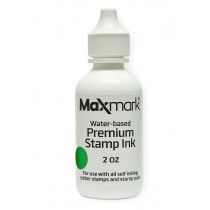 MaxMark Premium Refill Ink for self inking stamps and stamp pads, Green Color - 2 oz.