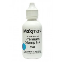 MaxMark Premium Refill Ink for self inking stamps and stamp pads, Light Blue Color - 2 oz.