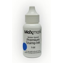 MaxMark Premium Refill Ink for self inking stamps and stamp pads, Blue Color - 1 oz.