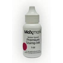 MaxMark Premium Refill Ink for self inking stamps and stamp pads, Crimson Red Color - 1 oz.