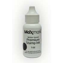 MaxMark Premium Refill Ink for self inking stamps and stamp pads, Black Color - 1 oz.