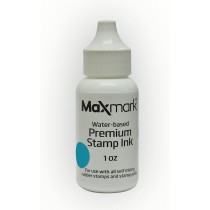 MaxMark Premium Refill Ink for self inking stamps and stamp pads, Light Blue Color - 1 oz.