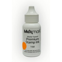MaxMark Premium Refill Ink for self inking stamps and stamp pads, Orange Color - 1 oz.