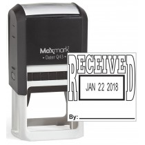 MaxMark Q43 (Large Size) Date Stamp with "RECEIVED" Self Inking Stamp - Black Ink