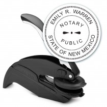 Notary Seal Round Embosser for New Mexico State - Includes Gold Burst Seal Labels (42 count)	
