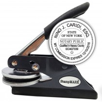 Notary Seal Round Embosser for New York State - Includes Gold Burst Seal Labels (42 count)	