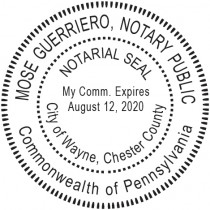 Notary Stamp for Pennsylvania State - Round