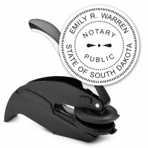 Notary Seal Round Embosser for South Dakota State - Includes Gold Burst Seal Labels (42 count)