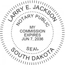 Notary Stamp for South Dakota State - Round