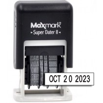 MaxMark Super Dater II - Self Inking Date Stamp with Black Ink