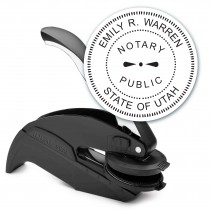 Notary Seal Embosser for Utah State - Includes Gold Burst Seal Labels (42 count)