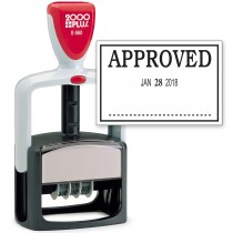 2000 PLUS Heavy Duty Style 2-Color Date Stamp with APPROVED self inking stamp - Black Ink