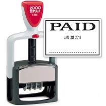 2000 PLUS Heavy Duty Style 2-Color Date Stamp with PAID self inking stamp - BLACK Ink