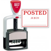 2000 PLUS Heavy Duty Style 2-Color Date Stamp with POSTED self inking stamp - Red Ink
