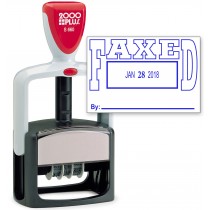 2000 PLUS Heavy Duty Style 2-Color Date Stamp with FAXED self inking stamp - Blue Ink