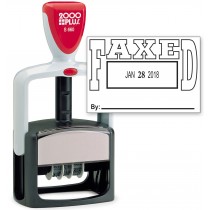 2000 PLUS Heavy Duty Style 2-Color Date Stamp with FAXED self inking stamp - Black Ink