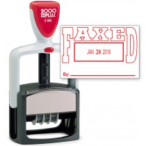 2000 PLUS Heavy Duty Style 2-Color Date Stamp with FAXED self inking stamp - Red Ink