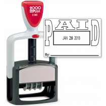 2000 PLUS Heavy Duty Style 2-Color Date Stamp with PAID self inking stamp - Black Ink