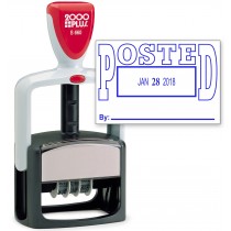 2000 PLUS Heavy Duty Style 2-Color Date Stamp with POSTED self inking stamp - Blue Ink