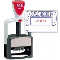 2000 PLUS Heavy Duty Style 2-Color Date Stamp with SCANNED self inking stamp - Blue/Red Ink