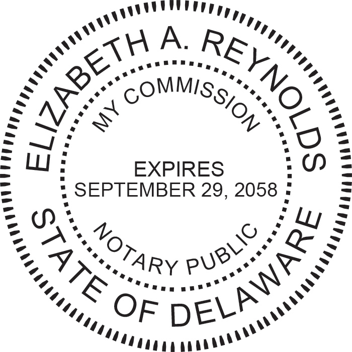 Notary Stamp for Delaware State - Round