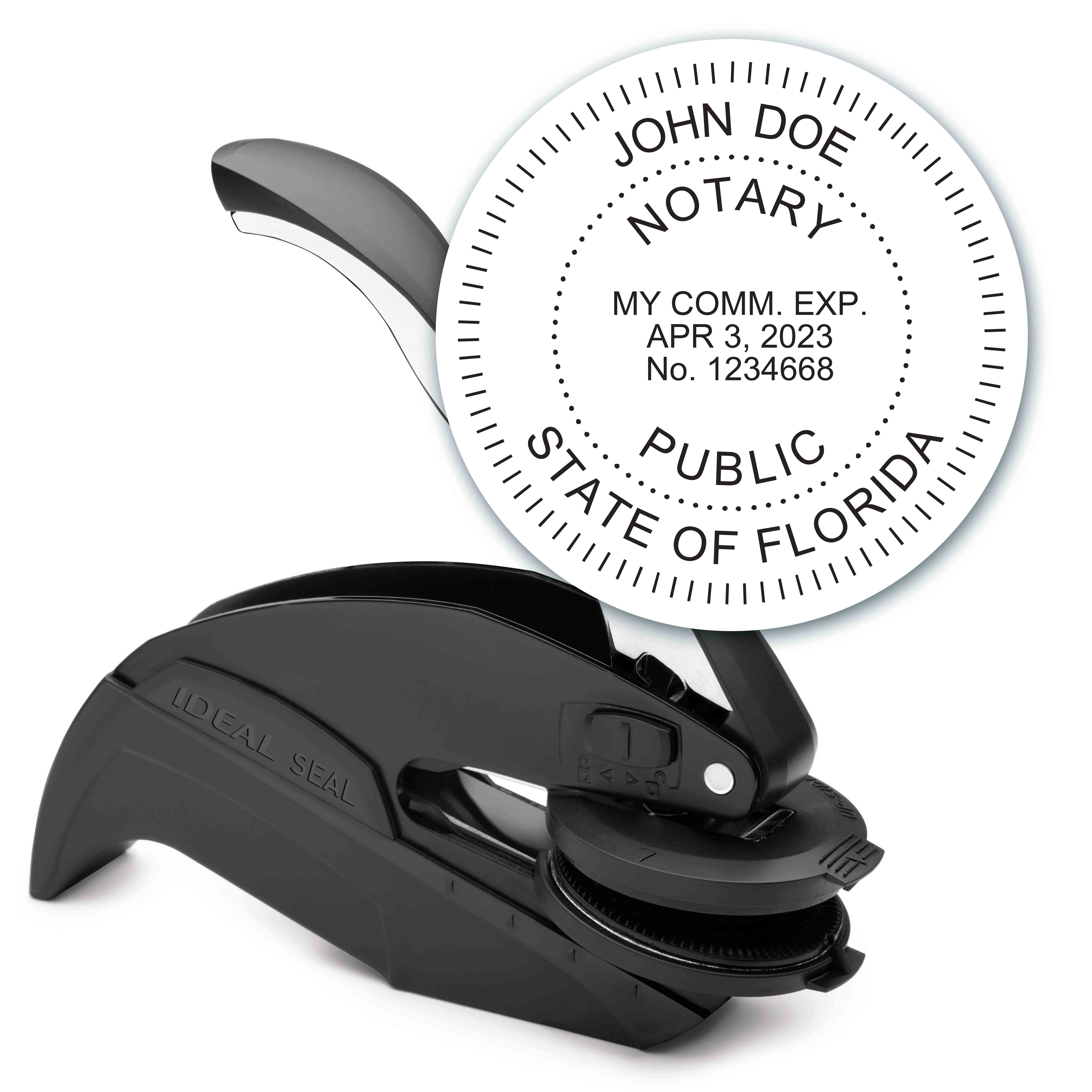 Notary Seal Round Embosser for Florida State - Includes Gold Burst Seal Labels (42 count)	